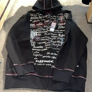 NEW VINTAGE Zip up hoodie Echo Mens XXL